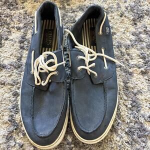 Chaps Canvas Boat Shoes Mens 13 Blue Lace Up Casual Deck